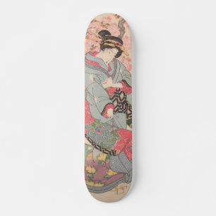 Schönheiten unter Kirschblüten Vintag Ukiyo-e Skateboard