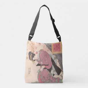 Schönheiten unter Kirschblüten Vintage Ukiyo-e Tragetaschen Mit Langen Trägern