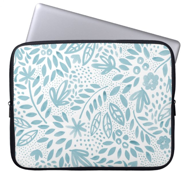 Schönheits-blaue Blumenlaptop-Hülse Laptopschutzhülle (Vorderseite)