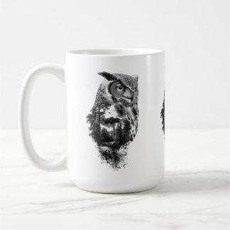 Schönheits-Eule in den Bergen Kaffeetasse