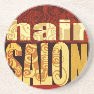 Schönheits-Friseursalon- Typografie-Art Erdtön Untersetzer