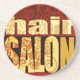 Schönheits-Friseursalon-   Typografie-Art Erdtöne Untersetzer