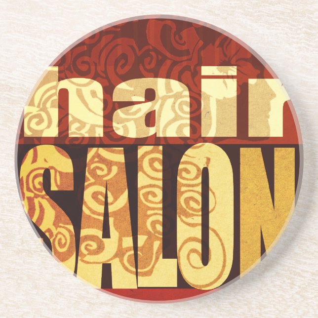 Schönheits-Friseursalon-   Typografie-Art Erdtöne Untersetzer (Vorne)