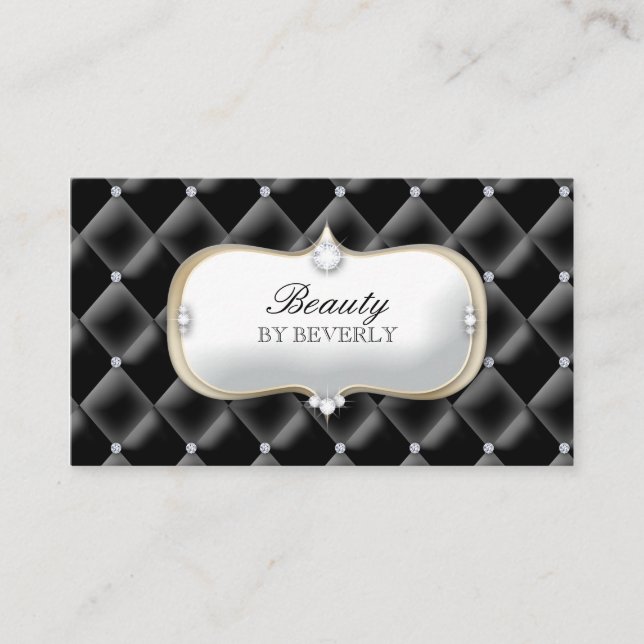 Schönheits-Friseursalon-weißer Diamant-büscheliges Visitenkarte (Vorderseite)