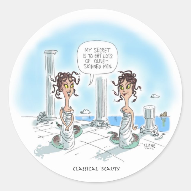 Schönheits-Geheimnisse der Medusa Runder Aufkleber (Vorderseite)