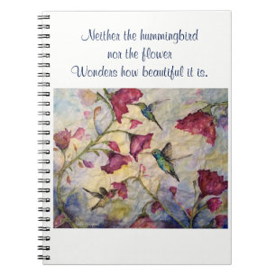 Schönheits-Inspirations-Kolibri-Kunst-gewundenes Notizblock