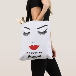 Schönheits-Make-up-Gesicht Wimpern & Rote Lippen S