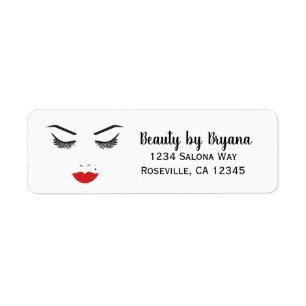 Schönheits-Make-up-Gesicht Wimpern & Rote Lippen S