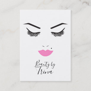 Schönheits-Make-upgesichts-Peitschen u. rosa Visitenkarte