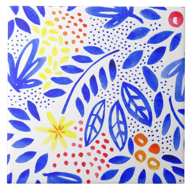 Schönheits-mutige BlumenKeramik-Fliese - 1 Fliese (Vorderseite)