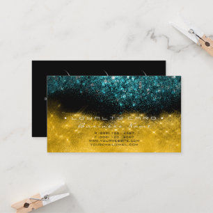 Schönheits-Salon-aquamariner blauer GoldGlitzer Treuekarte