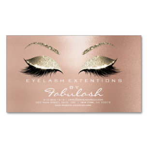 Schönheits-Salon-GoldGlitzer-Adressen-Make-upweiß Magnetische Visitenkarte