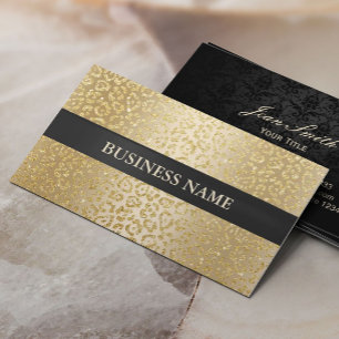 Schönheits-Salon-Luxusgoldleopard-Schwarzes Visitenkarte