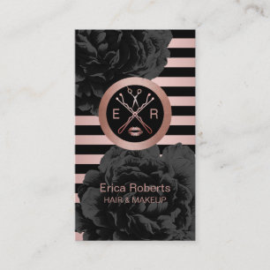 Schönheits-Salon-Schwarz-moderne Rosen-Goldmit Visitenkarte