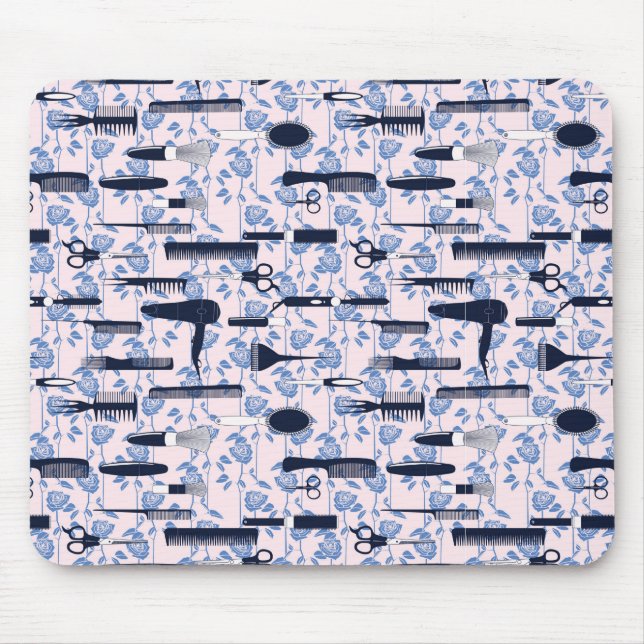 Schönheits-Sorgfalt-blaues Rosen-Muster Mousepad (Vorne)