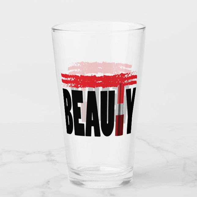 Schönheits-Typografie-Lippenstift Glas (Vorderseite)