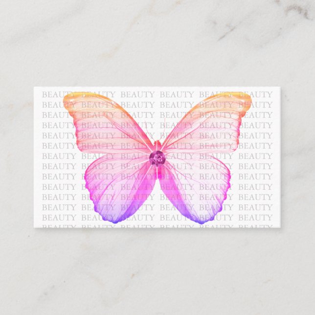 Schönheits-Visitenkarte-bunter Schmetterling Visitenkarte (Vorderseite)