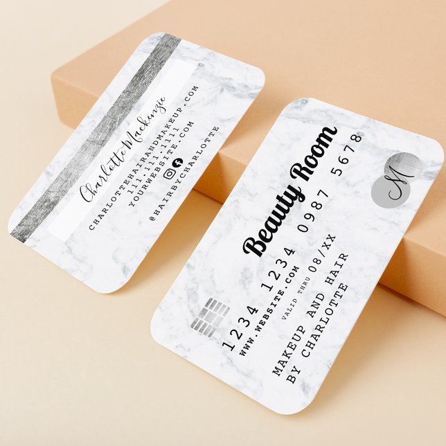 Schönheitscreme aus Marmor mit Kreditkarte Chic Mo Visitenkarte (Von Creator hochgeladen)