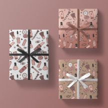 Schönheitsdoodles niedliches rosa Make-up + Kosmet