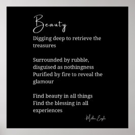 Schönheitsgedicht Schwarz-weiße Wandkunst Poster