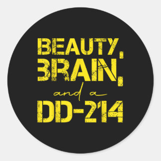 Schönheitsgehirne und D-214 Runder Aufkleber