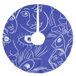 Schönheitsgesicht: ein zeichn. polyester weihnachtsbaumdecke