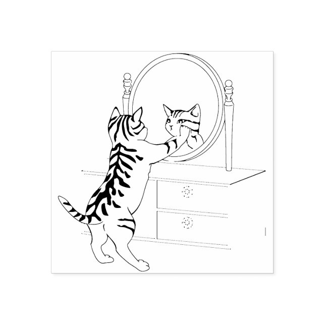 Schönheitskatzenkunst-Briefmarke Gummistempel (Prägung)