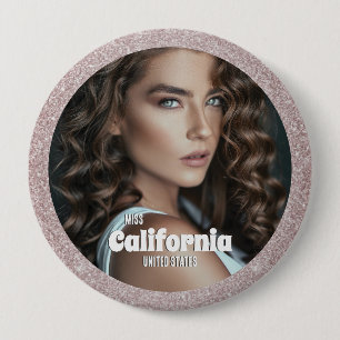 Schönheitskönigin-Anstecknadel - Foto-Name-Nadel Button