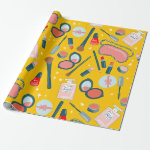 Schönheitskosmetik-Muster goldene Geschenkverpacku Geschenkpapier