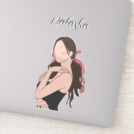 Schönheitsmädchen individuell anpassbar aufkleber