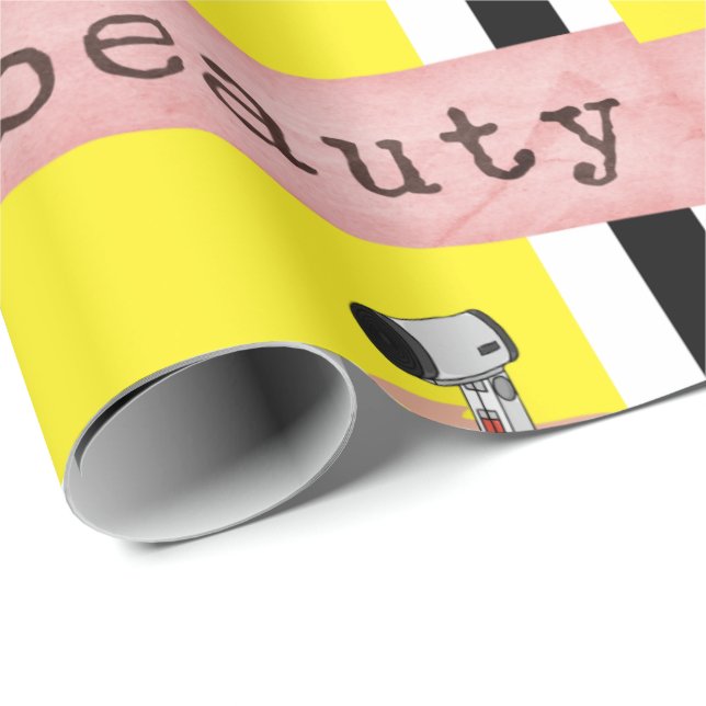 Schönheitssalon, Barbershop-Wrapping Paper Geschenkpapier (Rolleneckpunkt)