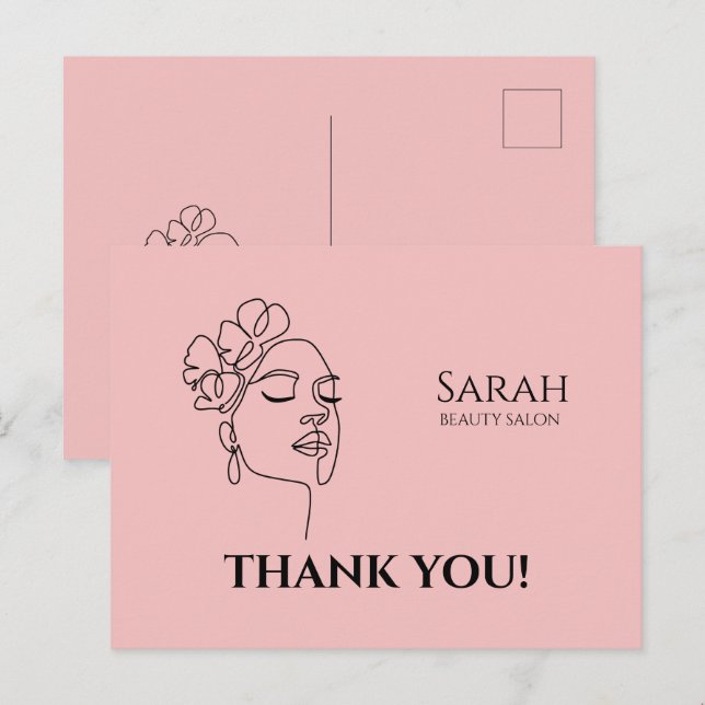 Schönheitssalon danke Postkarte (Vorne/Hinten)