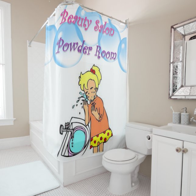 Schönheitssalon Duschvorhang Pulver Raum (Beispiel)