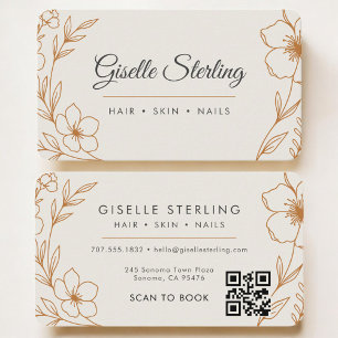 Schönheitssalon Floral QR Code Professional Visitenkarte