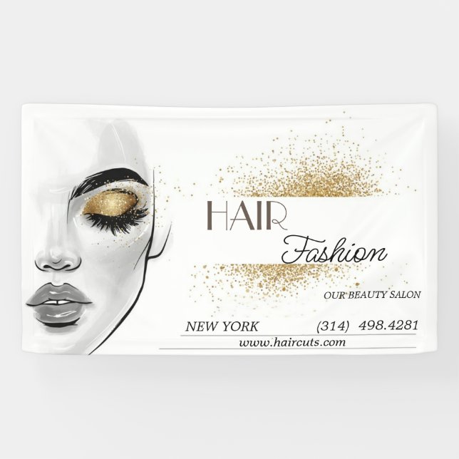 Schönheitssalon Friseur mit Friseur Banner (Horizontal)