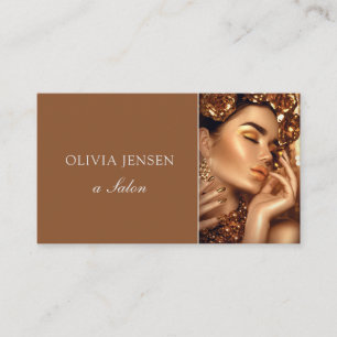 Schönheitssalon Friseur Stylist Schwarz + Gold Visitenkarte