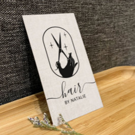 Schönheitssalon für Haarstühle und Handlogo Visitenkarte