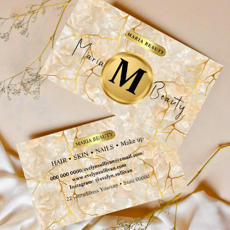 Schönheitssalon Hair Make up Artist Brown Gold Mar Visitenkarte
