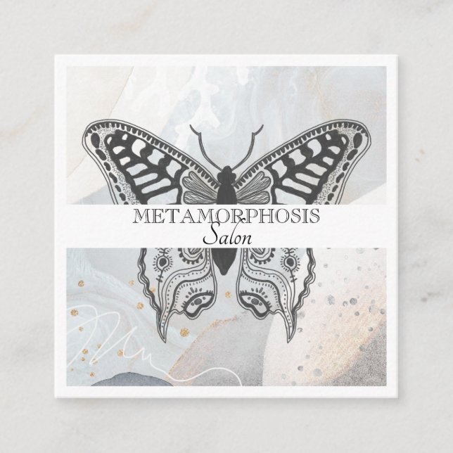 Schönheitssalon Makeup Hair Transformierter Schmet Quadratische Visitenkarte (Vorderseite)