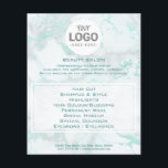 Schönheitssalon mit Ihrem Logo auf aquamarinem Mar Flyer<br><div class="desc">Schönheitssalon beruflicher Make-up-Künstler Flyer</div>