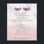 Schönheitssalon mit rosa Marmor Flyer<br><div class="desc">Schönheitssalon berufliche Make-up-Künstler Flyer</div>