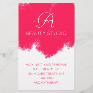 Schönheitssalon mit rosa Splash Flyer