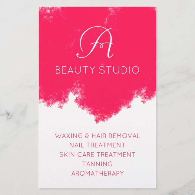 Schönheitssalon mit rosa Splash Flyer (Vorne)