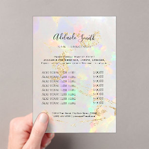 Schönheitssalon mit weißem Opal Acryleinladungen