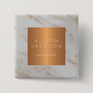 Schönheitssalon Mitarbeiter Kupfer metallischer gr Button