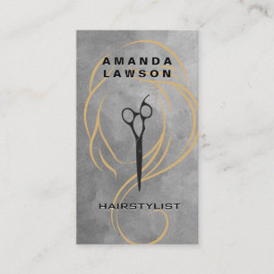 Schönheitssalon   Schere   Wasserfarbe Visitenkarte