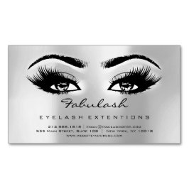 Schönheitssalon Silver Gray Adress Makeup Lashes Magnetische Visitenkarte