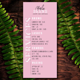 Schönheitssalon Treatment Menü Design Rosa Menükarte