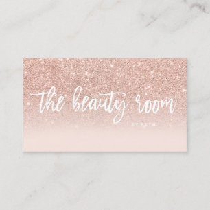 Schönheitssalon Typografie Rose Gold Glitzer rot Visitenkarte