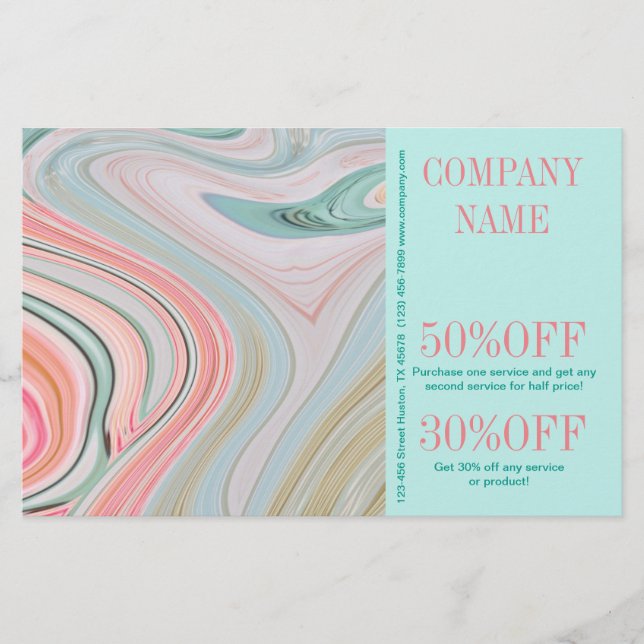 Schönheitssalon WELLNESS-CENTER Haarnagel Aquarell Flyer (Vorne)